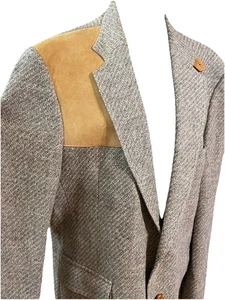 VTG Western Sport Jacket Sheplers The Plainsman Suede Elbow Patches L 46 Cowboy - Picture 1 of 15