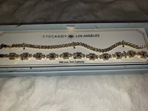 EyeCandy Los Angeles Luxe Bracelets 14KT GP CUBIC ZIRCONIA - Picture 1 of 3
