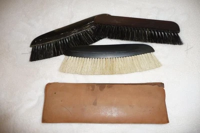Винтажный обои щетка набор 3 инструменты ~ деревянная ручка коричневый кожаный чехол - Изображение 1 из 4