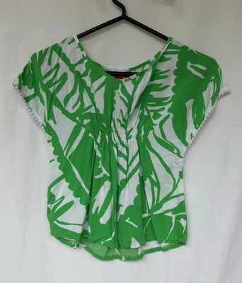 Lily Pulitzer For Target Girls’ Size 6-6X Green And White Tunic Top/Coverup - Image 1 of 4