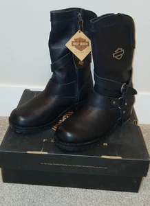 *NEW* Harley-Davidson Women's Amber Harness Water Resistant Boot D85514 Sz 9.5 M - Picture 1 of 8