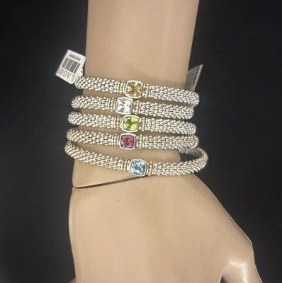 LAGOS Caviar Peridot Sterling Silver 18k Gold Rittenhouse Bracelet 8 Large - Image 1 of 4