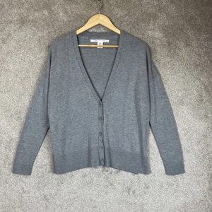 Max Studio Cardigan Sweater Womens Medium Gray Button Front Wool Blend Soft-3601 - Picture 1 of 11