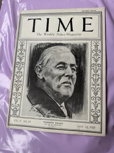 MAGAZINE TIME Woodrow Wilson November 12 1923  Complete - Foto 1 di 1