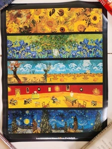 immersive van gogh exhibit poster sections of five vah gogh paintings 18 in x 24 - Picture 1 of 3