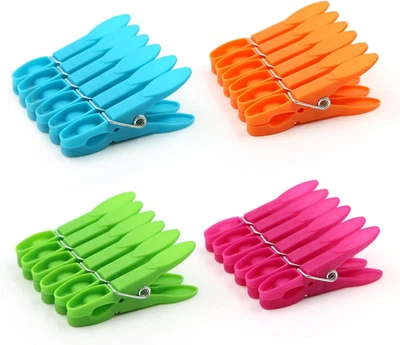 Pinzas de plástico coloridas para ropa, clips de alfileres de ropa de lavandería de alta resistencia con resortes Foto 1 de 4