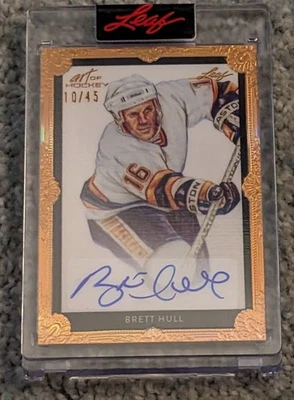 Brett Hull Leaf Art Of Hockey Auto Action Portrait Autograph Signature - Image 1 of 2