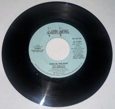 Led Zeppelin  - Fool In The Rain - Long/Short -  US PROMO 7" 45 NM- Swan Song - Image 1 of 2