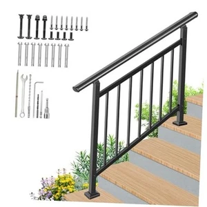 Upgrade 2-in-1 4 Step Stair Handrail&Horizontal Railing, Adjustable 50"x38" - Picture 1 of 7