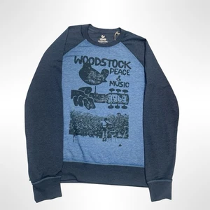 Lucky brand medium blue men’s graphic Woodstock longsleeve sweater Size Medium - Picture 1 of 4