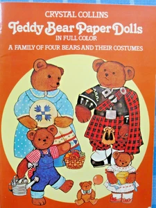 Vintage Crystal Collins Teddy Bear Paper Dolls - 1983 -Very Good Condition - Picture 1 of 11