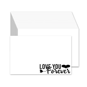 Tarjetas indexadas 4"x 6", juego de 50, cartulina, tarjetas para notas - Love you Forever - Imagen 1 de 2
