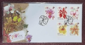 Singapore 2011 20th World Orchid Conference, komplett 5V auf FDC Blume - Bild 1 von 2