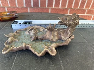 Jim Rumph 1971 Art Pottery Smoking Dragon Head Figural Ashtray Puff The Magic - Picture 1 of 24