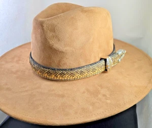 Klapperschlangenfell Hutband Band Western Cowboy Cowgirl Silber Gürtel Spitze Edel - Bild 1 von 16