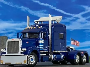 1/64 DCP BLUE PETERBILT 379 W/ 70" MID ROOF SLEEPER - Picture 1 of 6