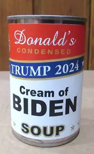 Donald's Trump 2024, etichetta zuppa crema di biden più bonus moneta da combattimento Trump gratuita - Foto 1 di 15