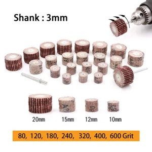 3mm Shank Flap Wheel Sanding Abrasive Sandpaper Disc Sanding Mop 80 - 600 Grit - Picture 1 of 6