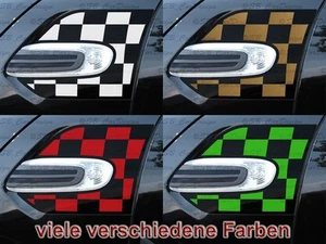 Karo Side Scuttles Aufkleber Decal Blinker f. MINI COOPER F55 F56 F57 Checkmate - Picture 1 of 12