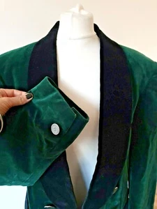 Giacca da fumo uomo verde cotone velluto vintage petto 42" - Foto 1 di 12