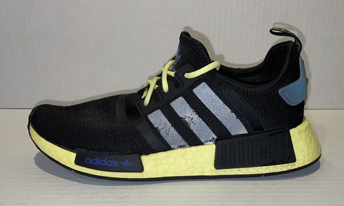 Scarpe da ginnastica Adidas NMD R1 core giovani taglia 6 5 donna taglia 8 nere pulse gialle