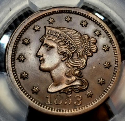 1853 Braided Hair Large N-16 Proof BN LOTS MORE GREAT COINS AND DEALS! COME SEE! Cover