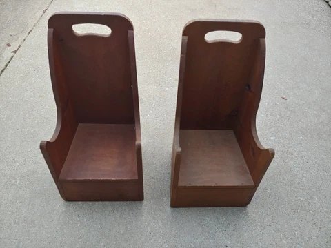 Vintage Antique Primitive Childs Chairs Hand Made Lot of 2 Cover