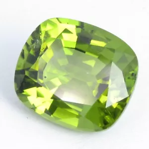 Piedra preciosa suelta corte cojín peridoto verde natural chisporroteante de 3,83 quilates 9,7 x 8,5 x 5,6 mm - Imagen 1 de 4