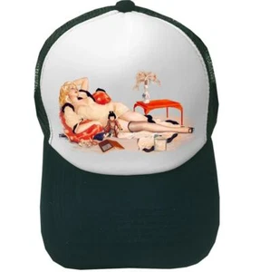 NEU NETZ TRUCKER KAPPE BEDRUCKT PIN UP SEXY MÄDCHEN KUNST POSTER HIPSTER LUSTIGE MÜTZE - Bild 1 von 15