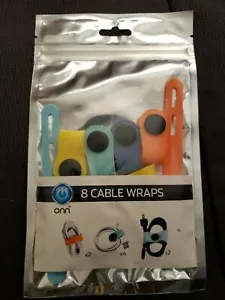 Onn Brand Cable Wraps 8 Wraps In 3 Sizes Organizer - Picture 1 of 3