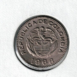 1966 Colombia Circulated 10 Centavos portrait of Indio Chief Calarca Coin