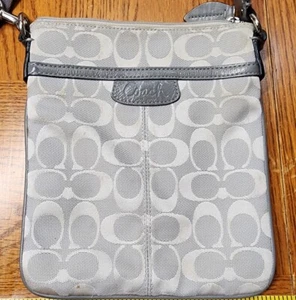 Coach Women's Swingpack Canvas Gray Crossbody Silver - Picture 1 of 10