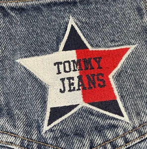 Vintage 90’s/Y2K Tommy Hilfiger Star Logo Jeans Size 12 Youth Flag Baggy - Picture 1 of 13
