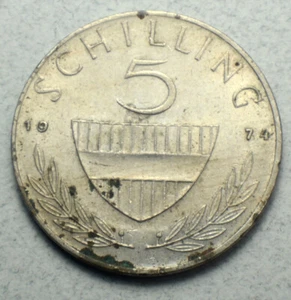 Austria 5 Shilling 1974 KM#2889a Europe Coin - Picture 1 of 2