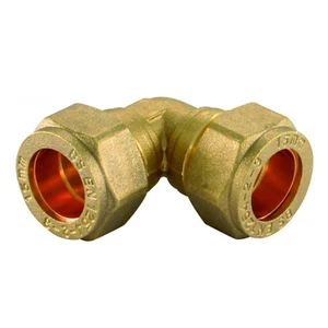 Codo de compresión de latón 6,8,10,12, 15 mm, 22 mm, 28 mm, 35 mm, 42 mm, 54 mm disponibles - Imagen 1 de 1