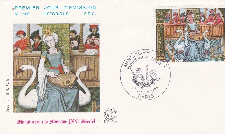 France 1979 FDC Dolls House Miniature On La Music yt - Image 1 of 1