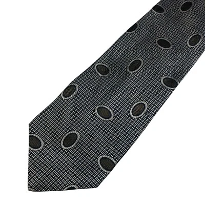 Галстук Bruno Piattelli мужской геометрические круги коричневый винтажный 100% шелк - Изображение 1 из 4