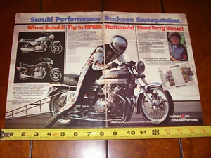 TERRY VANCE & HINES SUZUKI GS1000 ORIGINAL 2 PAGE AD - Picture 1 of 4
