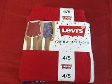 Levi's Youth Girls 2 Pack Shorts Gray/Navy Patriotic Logo Size 6/6x