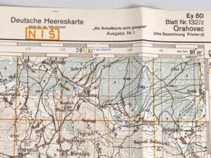 Deutsche Heereskarte 1943 "Pirane" Kosovo - Bild 1 von 7