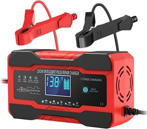 Battery Charger 10-Amp, 12V and 24V Smart Car Battery Charger AU Plug,Trickle Ch - Picture 1 of 7