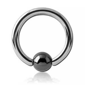 Anneau acier avec boule hématite - Imagen 1 de 1