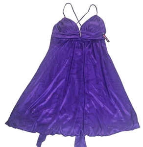 Vintage Cocktail Prom Pouf Baby Doll Fairy Purple Shimmer Dress NWT Size 13/14 - Picture 1 of 15