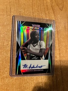 2022-23 Leaf Vivid - Maria Gakdeng - Black Technicolor Chrome Auto #'d 13/20