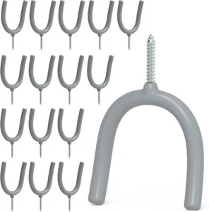 16 Pack Screw in U Utility Hooks Wall Mount Garage Storage Organizer Hanger Hang - Picture 1 of 3