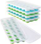 Ice Cube Trays with Lids BPA Free, 4 Pack Easy Release Silicone Ice Cube Trays 