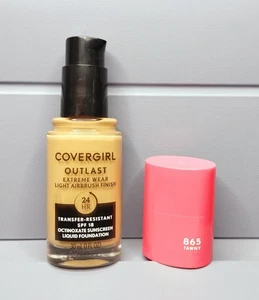 Covergirl Outlast Extreme Wear Foundation 865 Tawny Full Coverage 24 Hour SPF 18 - Picture 1 of 11