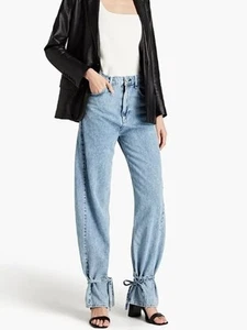 Pantalones de mezclilla Rag and Bone empalme pierna barril lavado Alisha talla 25 - Imagen 1 de 6