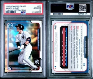 2015 Bowman Chrome Draft Refractor #150 Aaron Judge Yankees RC Rookie PSA 10 - Picture 1 of 3