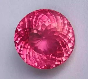 Piedra preciosa suelta Padparadscha brillante corte redondo natural de 100 quilates + certificada - Imagen 1 de 4
